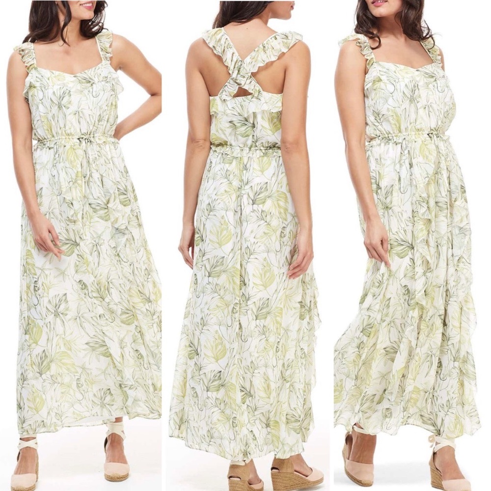 NEW Gal Meets Glam Cheryl Printed Maxi Dress
